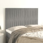 vidaXL Tăblii de pat, 4 buc, gri deschis, 72x5x78/88 cm, catifea vidaXL Tăblii de pat, 4 buc, gri deschis, 72x5x78/88 cm, catifea
