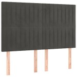 vidaXL Tăblii de pat, 4 buc, gri închis, 72x5x78/88 cm, catifea vidaXL Tăblii de pat, 4 buc, gri închis, 72x5x78/88 cm, catifea