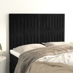 vidaXL Tăblii de pat, 4 buc, negru, 72x5x78/88 cm, catifea vidaXL Tăblii de pat, 4 buc, negru, 72x5x78/88 cm, catifea