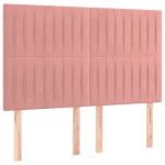 vidaXL Tăblii de pat, 4 buc, roz, 72x5x78/88 cm, catifea vidaXL Tăblii de pat, 4 buc, roz, 72x5x78/88 cm, catifea