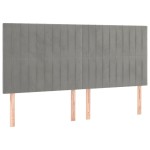 vidaXL Tăblii de pat, 4 buc, gri deschis, 80x5x78/88 cm, catifea vidaXL Tăblii de pat, 4 buc, gri deschis, 80x5x78/88 cm, catifea