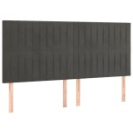 vidaXL Tăblii de pat, 4 buc, gri închis, 80x5x78/88 cm, catifea vidaXL Tăblii de pat, 4 buc, gri închis, 80x5x78/88 cm, catifea