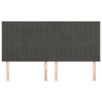 vidaXL Tăblii de pat, 4 buc, gri închis, 80x5x78/88 cm, catifea vidaXL Tăblii de pat, 4 buc, gri închis, 80x5x78/88 cm, catifea