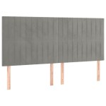 vidaXL Tăblii de pat, 4 buc, gri deschis, 90x5x78/88 cm, catifea vidaXL Tăblii de pat, 4 buc, gri deschis, 90x5x78/88 cm, catifea