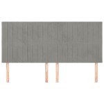 vidaXL Tăblii de pat, 4 buc, gri deschis, 90x5x78/88 cm, catifea vidaXL Tăblii de pat, 4 buc, gri deschis, 90x5x78/88 cm, catifea