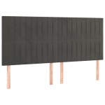 vidaXL Tăblii de pat, 4 buc, gri închis, 90x5x78/88 cm, catifea vidaXL Tăblii de pat, 4 buc, gri închis, 90x5x78/88 cm, catifea