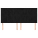 vidaXL Tăblii de pat, 4 buc, negru, 90x5x78/88 cm, catifea