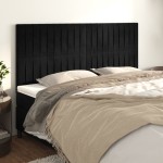vidaXL Tăblii de pat, 4 buc, negru, 100x5x78/88 cm, catifea vidaXL Tăblii de pat, 4 buc, negru, 100x5x78/88 cm, catifea