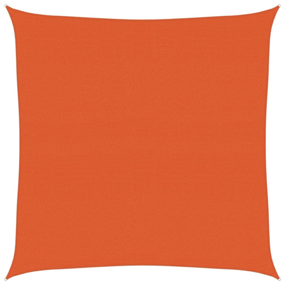 vidaXL Pânză parasolar, portocaliu, pătrat, 6x6 m, HDPE, 160 g/m²
