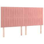 vidaXL Tăblii de pat, 4 buc, roz, 100x5x78/88 cm, catifea vidaXL Tăblii de pat, 4 buc, roz, 100x5x78/88 cm, catifea