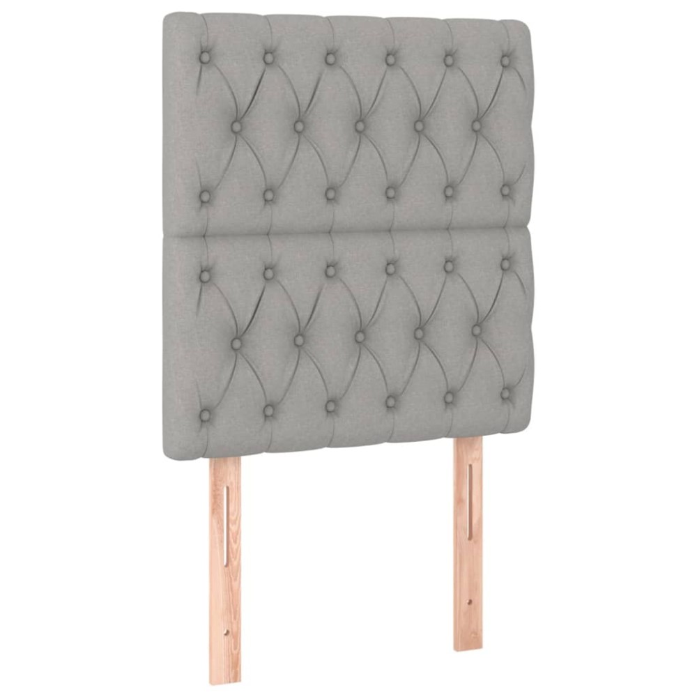vidaXL Tăblii de pat, 2 buc, gri deschis, 80x7x78/88 cm, textil