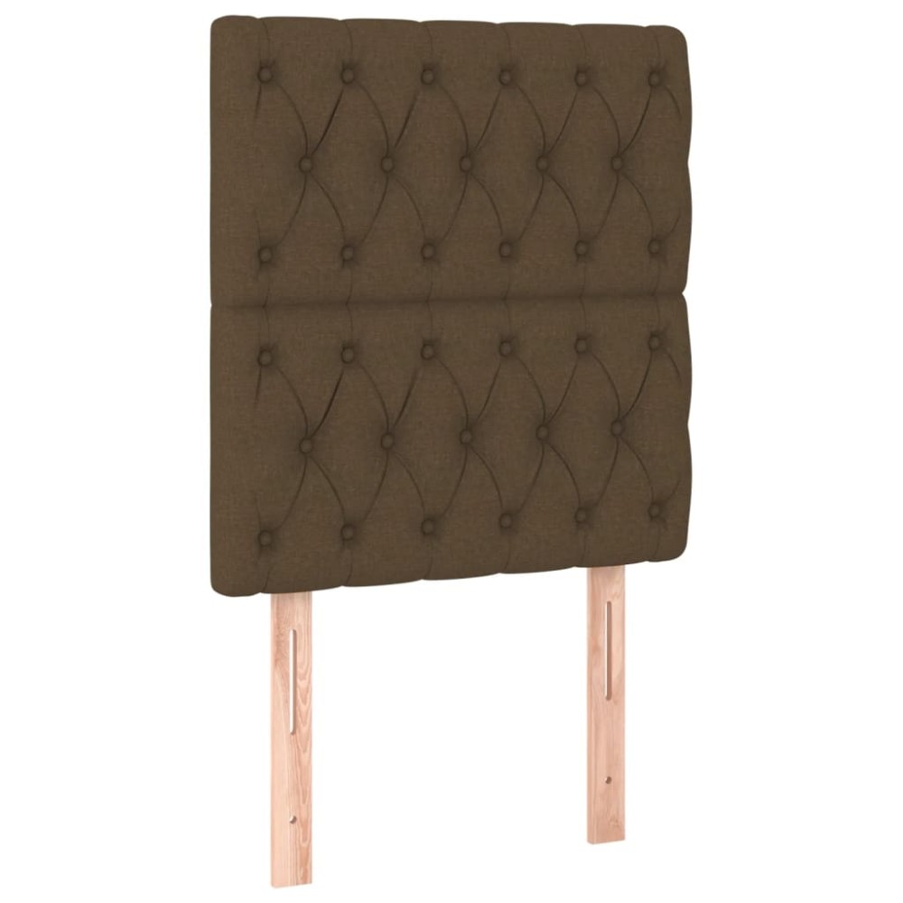 vidaXL Tăblii de pat, 2 buc, maro închis, 80x7x78/88 cm, textil