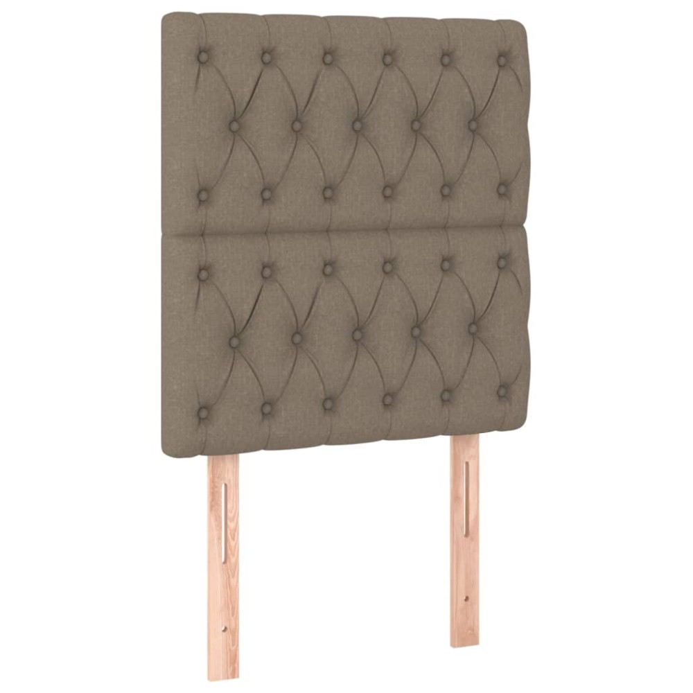 vidaXL Tăblii de pat, 2 buc, gri taupe, 80x7x78/88 cm, textil