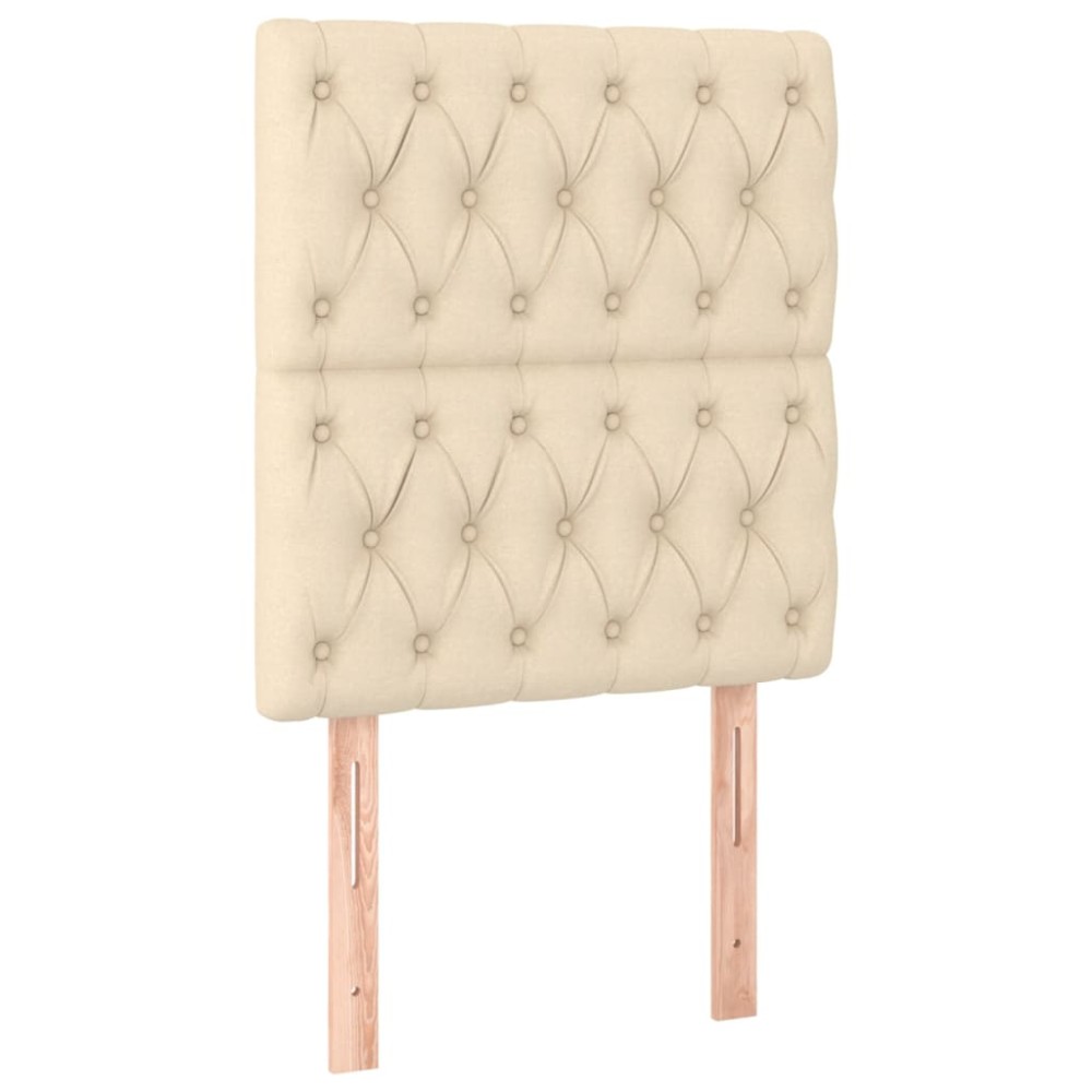 vidaXL Tăblii de pat, 2 buc, crem, 80x7x78/88 cm, textil
