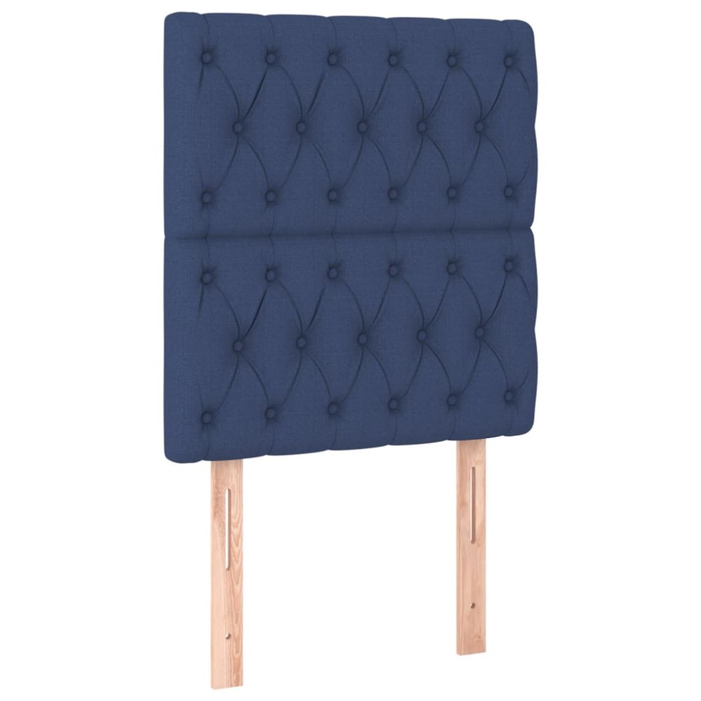 vidaXL Tăblii de pat, 2 buc, albastru, 80x7x78/88 cm, textil