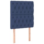 vidaXL Tăblii de pat, 2 buc, albastru, 80x7x78/88 cm, textil