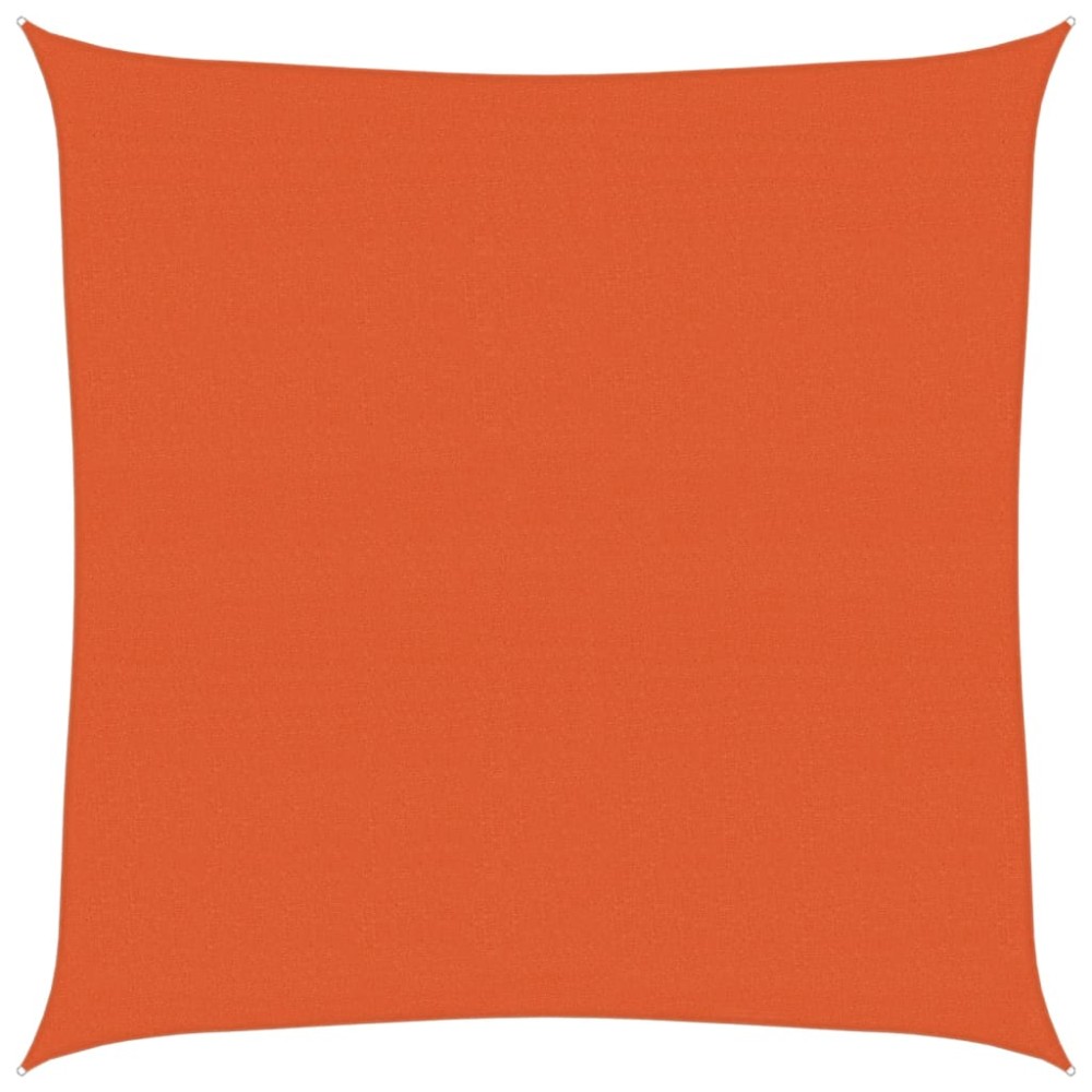 vidaXL Pânză parasolar, portocaliu, pătrat, 7 x 7 m, 160 g/m², HDPE