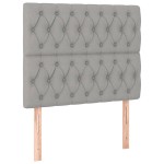 vidaXL Tăblii de pat, 2 buc, gri deschis, 90x7x78/88 cm, textil
