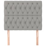 vidaXL Tăblii de pat, 2 buc, gri deschis, 90x7x78/88 cm, textil