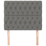 vidaXL Tăblii de pat, 2 buc, gri închis, 90x7x78/88 cm, textil vidaXL Tăblii de pat, 2 buc, gri închis, 90x7x78/88 cm, textil
