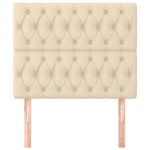 vidaXL Tăblii de pat, 2 buc, crem, 90x7x78/88 cm, textil