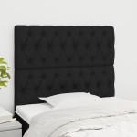 vidaXL Tăblii de pat, 2 buc, negru, 100x7x78/88 cm, textil vidaXL Tăblii de pat, 2 buc, negru, 100x7x78/88 cm, textil
