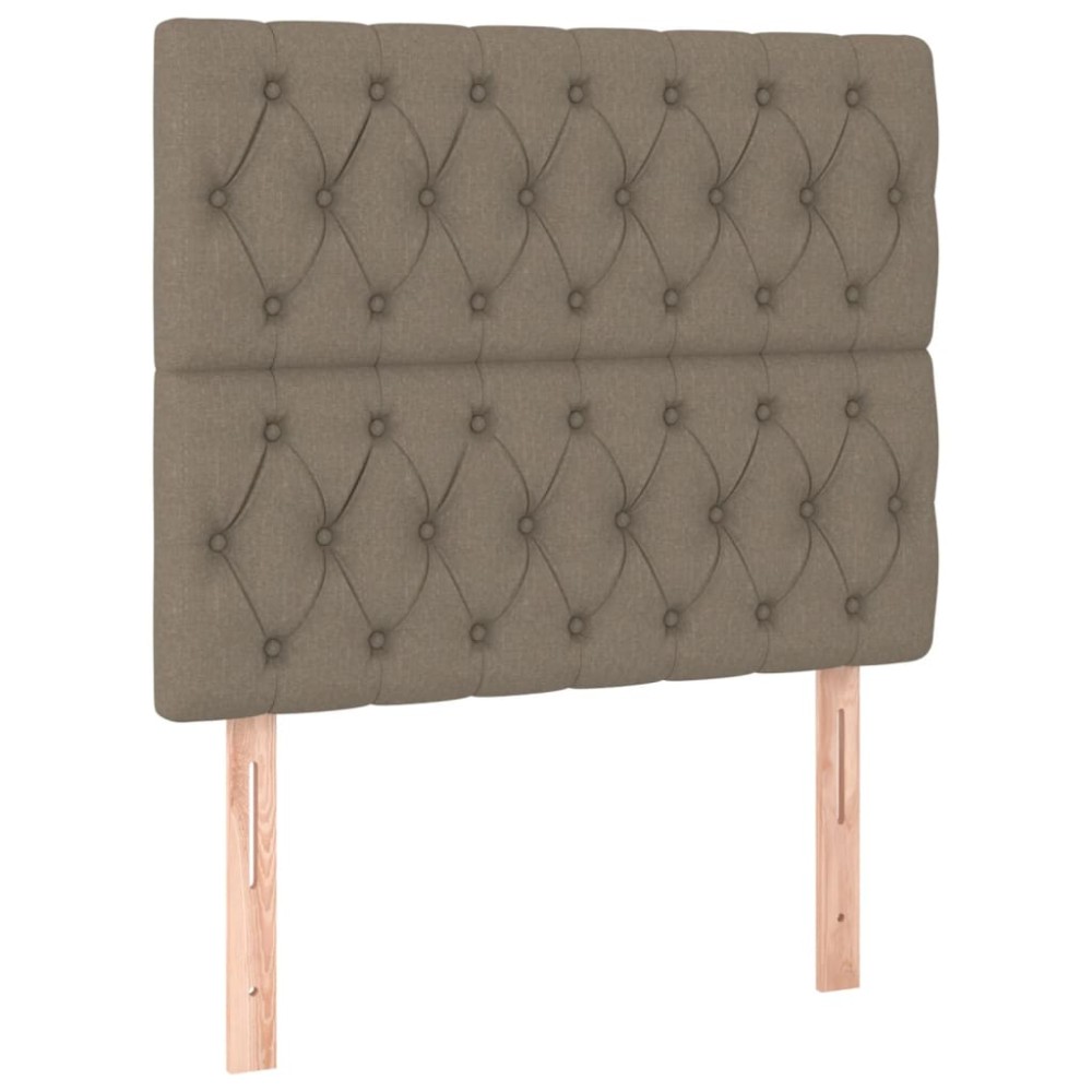 vidaXL Tăblii de pat, 2 buc, gri taupe, 100x7x78/88 cm, textil