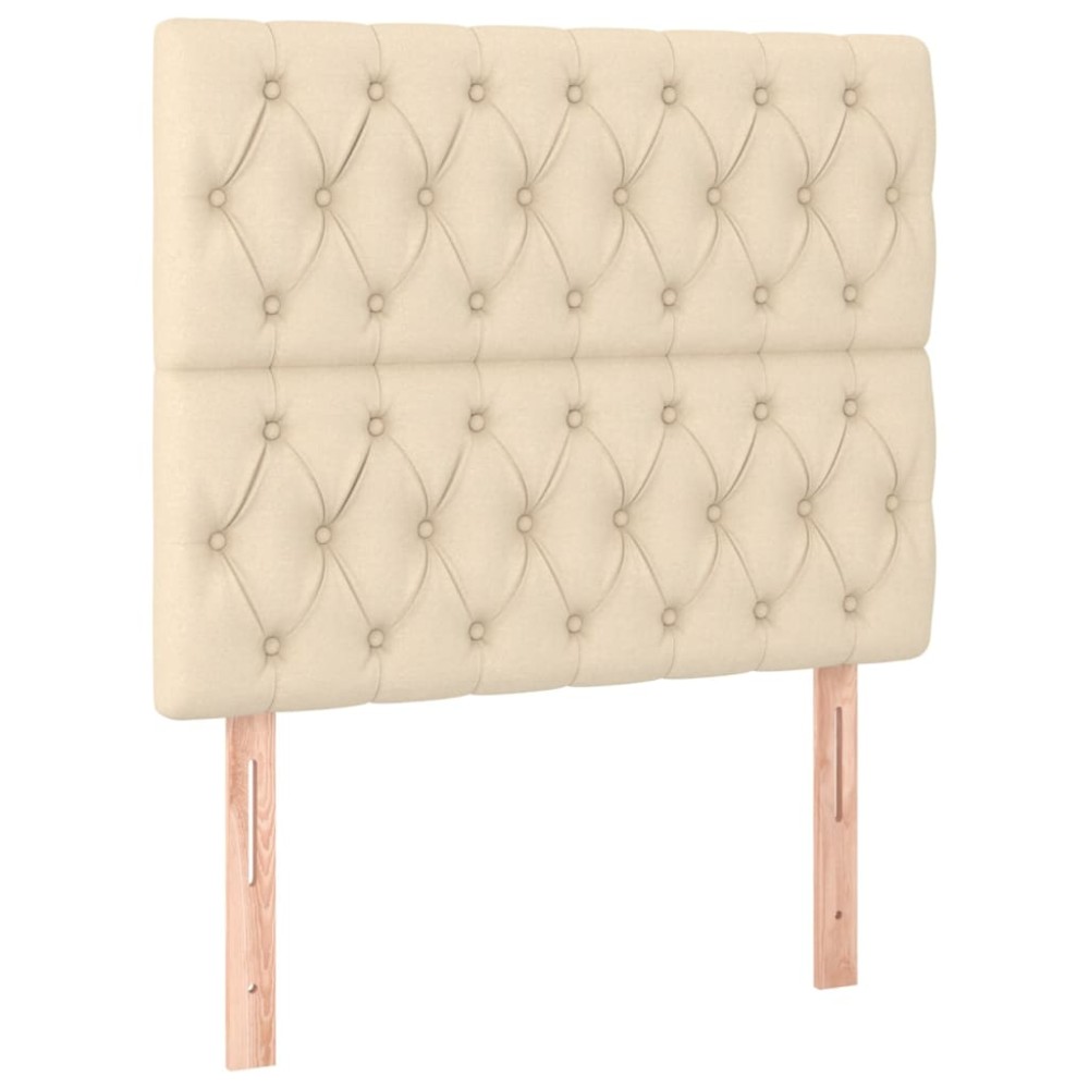 vidaXL Tăblii de pat, 2 buc, crem, 100x7x78/88 cm, textil