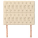 vidaXL Tăblii de pat, 2 buc, crem, 100x7x78/88 cm, textil vidaXL Tăblii de pat, 2 buc, crem, 100x7x78/88 cm, textil