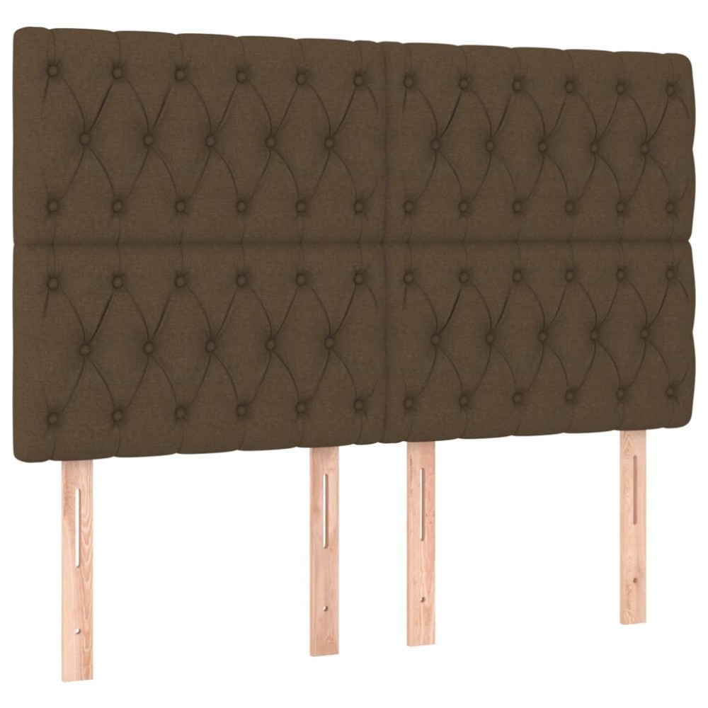 vidaXL Tăblii de pat, 4 buc, maro închis, 72x7x78/88 cm, textil