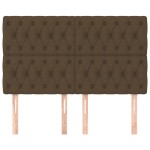 vidaXL Tăblii de pat, 4 buc, maro închis, 72x7x78/88 cm, textil vidaXL Tăblii de pat, 4 buc, maro închis, 72x7x78/88 cm, textil