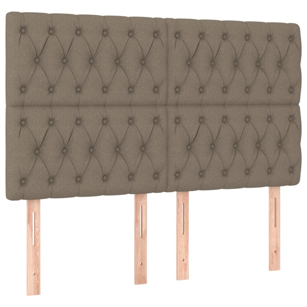vidaXL Tăblii de pat, 4 buc, gri taupe, 72x7x78/88 cm, textil