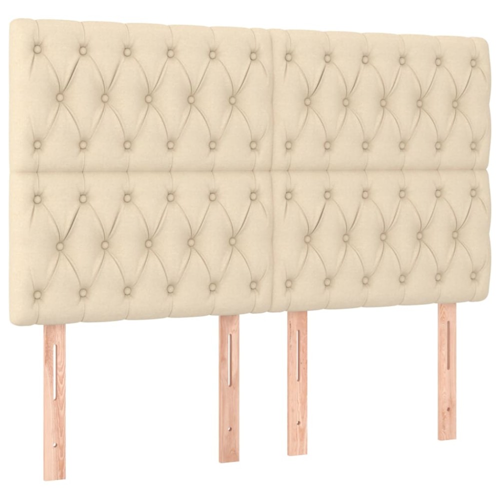 vidaXL Tăblii de pat, 4 buc, crem, 72x7x78/88 cm, textil