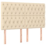 vidaXL Tăblii de pat, 4 buc, crem, 72x7x78/88 cm, textil