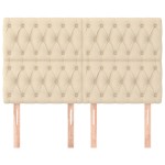 vidaXL Tăblii de pat, 4 buc, crem, 72x7x78/88 cm, textil