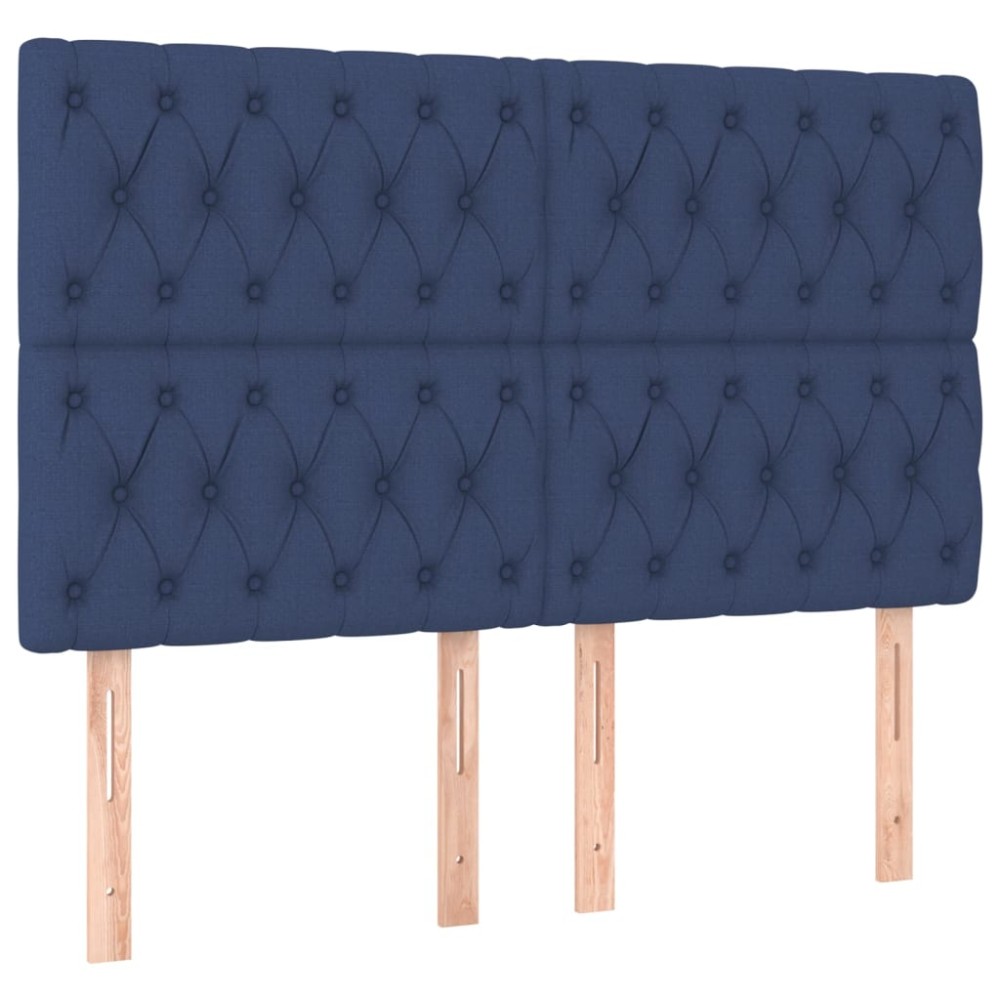 vidaXL Tăblii de pat, 4 buc, albastru, 72x7x78/88 cm, textil
