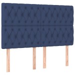 vidaXL Tăblii de pat, 4 buc, albastru, 72x7x78/88 cm, textil vidaXL Tăblii de pat, 4 buc, albastru, 72x7x78/88 cm, textil