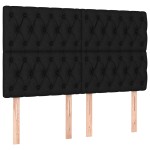 vidaXL Tăblii de pat, 4 buc, negru, 80x7x78/88 cm, textil vidaXL Tăblii de pat, 4 buc, negru, 80x7x78/88 cm, textil
