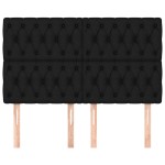 vidaXL Tăblii de pat, 4 buc, negru, 80x7x78/88 cm, textil vidaXL Tăblii de pat, 4 buc, negru, 80x7x78/88 cm, textil