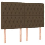 vidaXL Tăblii de pat, 4 buc, maro închis, 80x7x78/88 cm, textil vidaXL Tăblii de pat, 4 buc, maro închis, 80x7x78/88 cm, textil