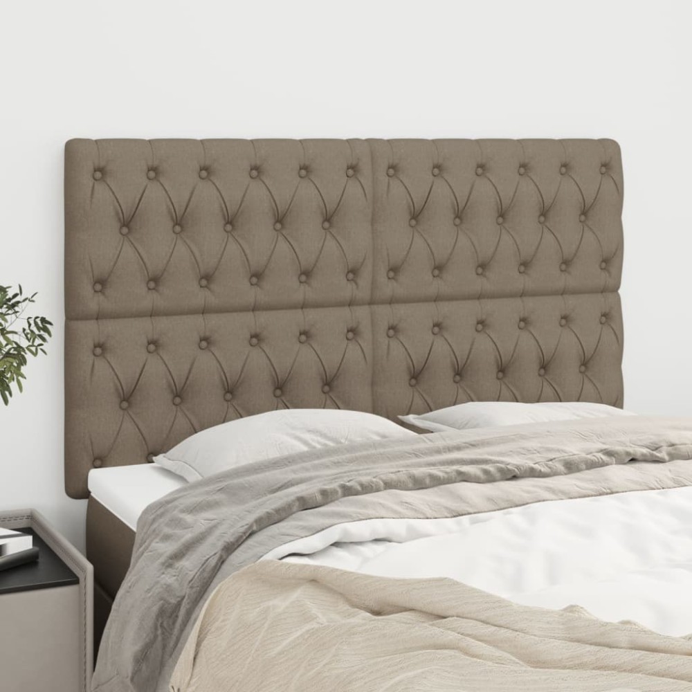 vidaXL Tăblii de pat, 4 buc, gri taupe, 80x7x78/88 cm, textil