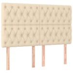 vidaXL Tăblii de pat, 4 buc, crem, 80x7x78/88 cm, textil vidaXL Tăblii de pat, 4 buc, crem, 80x7x78/88 cm, textil