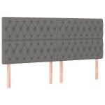 vidaXL Tăblii de pat, 4 buc, gri închis, 90x7x78/88 cm, textil vidaXL Tăblii de pat, 4 buc, gri închis, 90x7x78/88 cm, textil