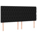 vidaXL Tăblii de pat, 4 buc, negru, 90x7x78/88 cm, textil vidaXL Tăblii de pat, 4 buc, negru, 90x7x78/88 cm, textil