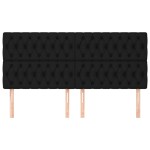 vidaXL Tăblii de pat, 4 buc, negru, 90x7x78/88 cm, textil vidaXL Tăblii de pat, 4 buc, negru, 90x7x78/88 cm, textil