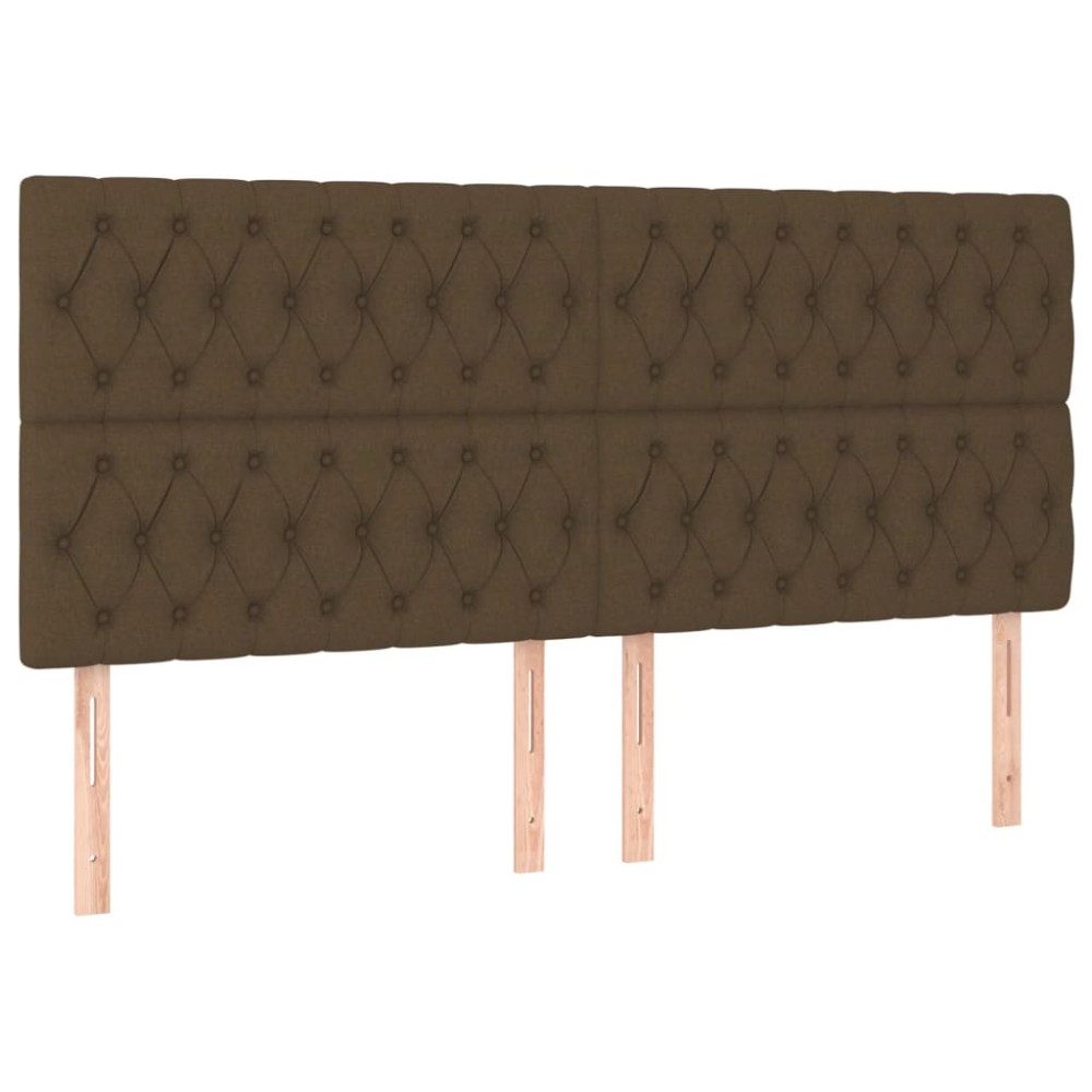 vidaXL Tăblii de pat, 4 buc, maro închis, 90x7x78/88 cm, textil