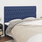 vidaXL Tăblii de pat, 4 buc, albastru, 90x7x78/88 cm, textil