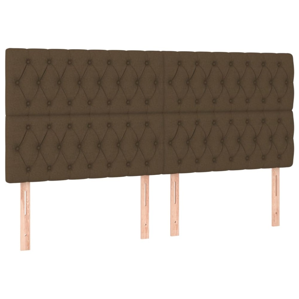 vidaXL Tăblii de pat, 4 buc, maro închis, 100x7x78/88 cm, textil