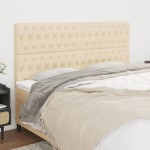 vidaXL Tăblii de pat, 4 buc, crem, 100x7x78/88 cm, textil vidaXL Tăblii de pat, 4 buc, crem, 100x7x78/88 cm, textil
