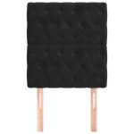 vidaXL Tăblie de pat neagră 80x7x118/128 cm catifea